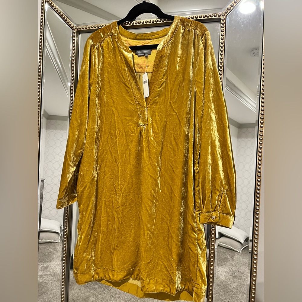 Anthropologie Chartreuse Melody Dress